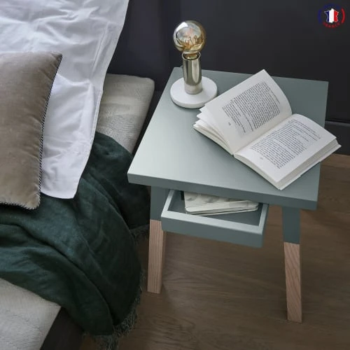 MON PETIT MEUBLE FRANCAIS Tables De Chevet Good Is Beautiful 2 Chevets Laqués Avec Tiroir En Frêne, Plateau 40 Cm 4 MON PETIT MEUBLE FRANCAIS Tables De Chevet Good Is Beautiful 2 Chevets Laqués Avec Tiroir En Frêne, Plateau 40 Cm – Image 2