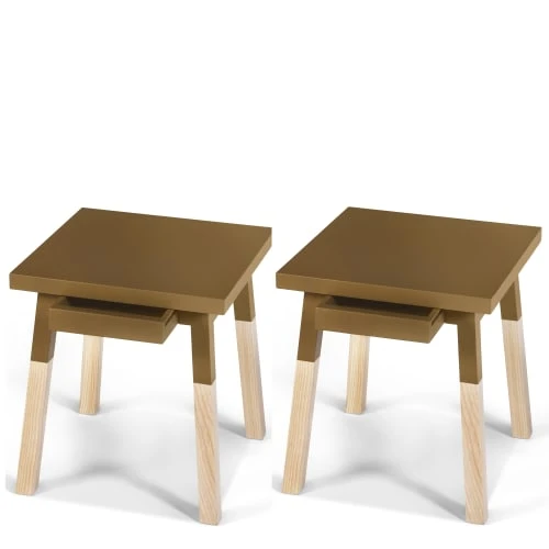 MON PETIT MEUBLE FRANCAIS Tables De Chevet Good Is Beautiful 2 Chevets Laqués Avec Tiroir En Frêne, Plateau 40 Cm 3 MON PETIT MEUBLE FRANCAIS Tables De Chevet Good Is Beautiful 2 Chevets Laqués Avec Tiroir En Frêne, Plateau 40 Cm