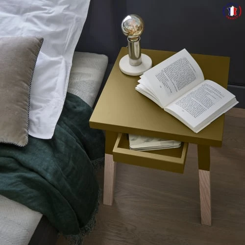 MON PETIT MEUBLE FRANCAIS Tables De Chevet Good Is Beautiful 2 Chevets Laqués Avec Tiroir En Frêne, Plateau 40 Cm 4 MON PETIT MEUBLE FRANCAIS Tables De Chevet Good Is Beautiful 2 Chevets Laqués Avec Tiroir En Frêne, Plateau 40 Cm – Image 2