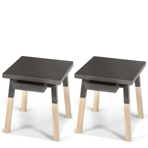 MON PETIT MEUBLE FRANCAIS Tables De Chevet Good Is Beautiful 2 Chevets Laqués Avec Tiroir En Frêne, Plateau 40 Cm 3 MON PETIT MEUBLE FRANCAIS Tables De Chevet Good Is Beautiful 2 Chevets Laqués Avec Tiroir En Frêne, Plateau 40 Cm