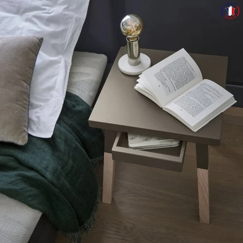 MON PETIT MEUBLE FRANCAIS Tables De Chevet Good Is Beautiful 2 Chevets Laqués Avec Tiroir En Frêne, Plateau 40 Cm 4 MON PETIT MEUBLE FRANCAIS Tables De Chevet Good Is Beautiful 2 Chevets Laqués Avec Tiroir En Frêne, Plateau 40 Cm – Image 2