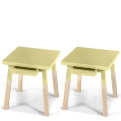 MON PETIT MEUBLE FRANCAIS Tables De Chevet Good Is Beautiful 2 Chevets Laqués Avec Tiroir En Frêne, Plateau 40 Cm