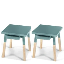 MON PETIT MEUBLE FRANCAIS Tables De Chevet Good Is Beautiful 2 Chevets Laqués Avec Tiroir En Frêne, Plateau 40 Cm