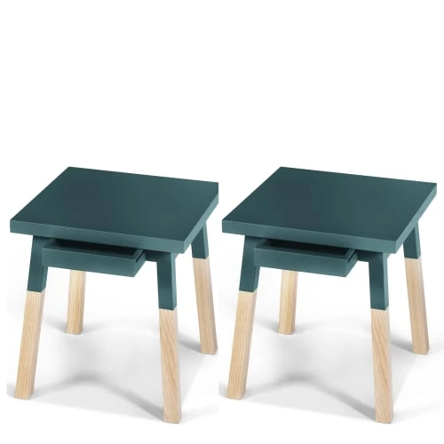 MON PETIT MEUBLE FRANCAIS Tables De Chevet Good Is Beautiful 2 Chevets Laqués Avec Tiroir En Frêne, Plateau 40 Cm 3 MON PETIT MEUBLE FRANCAIS Tables De Chevet Good Is Beautiful 2 Chevets Laqués Avec Tiroir En Frêne, Plateau 40 Cm