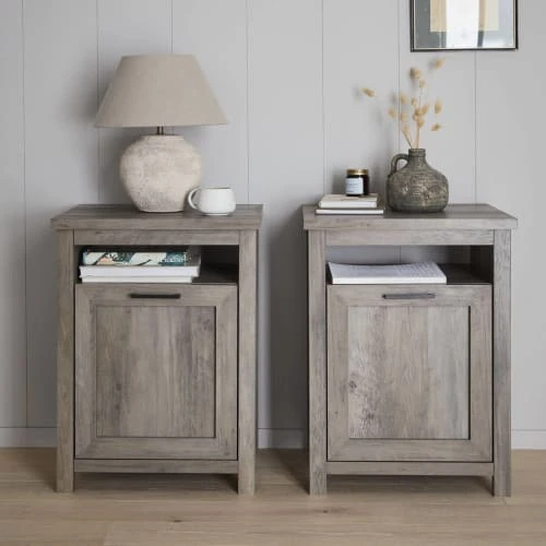 Alice's Garden 2 Tables De Chevet En Décor Bois Gris 4 Alice's Garden 2 Tables De Chevet En Décor Bois Gris – Image 2