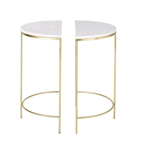 Maisons Du Monde 2 Tables De Chevet En Métal Doré Et Marbre Blanc 3 Maisons Du Monde 2 Tables De Chevet En Métal Doré Et Marbre Blanc
