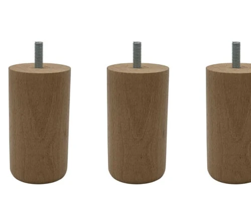 Someo Accessoires Literie 4 Pieds Cylindriques Bois Naturel 10 Cm 5 Someo Accessoires Literie 4 Pieds Cylindriques Bois Naturel 10 Cm – Image 3