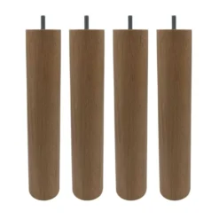Someo Accessoires Literie 4 Pieds Cylindriques Bois Naturel 30 Cm