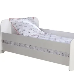 ID Kids Accessoires Literie Barrière De Lit 190 Cm Bois Massif Blanc
