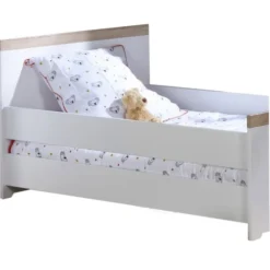 ID Kids Accessoires Literie Barrière De Lit évolutif 140 Cm Effet Bois Blanc
