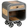 Altobuy Tables De Chevet Chevet 1 Tiroir Acier Et Bois Massif -Tables De Chevet Soldes chevet 1 tiroir acier et bois massif
