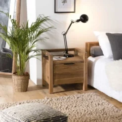 MACABANE Tables De Chevet Chevet 1 Tiroir En Pin Recyclé -Tables De Chevet Soldes chevet 1 tiroir en pin recycle 1