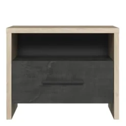 Calicosy Tables De Chevet Chevet 1 Tiroir Et 1 Niche L49.6 Cm - Décor Chêne Et Noir