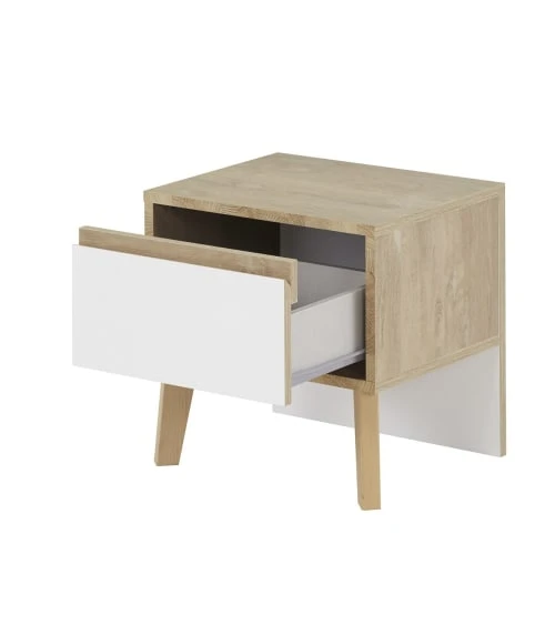 Calicosy Tables De Chevet Chevet 1 Tiroir H41cm - Blanc 4 Calicosy Tables De Chevet Chevet 1 Tiroir H41cm - Blanc – Image 2