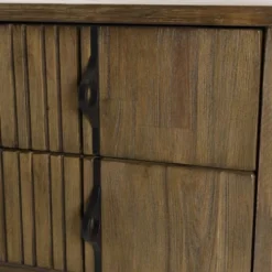 MACABANE Tables De Chevet Chevet 2 Tiroirs Acacia Pieds Métal Noir -Tables De Chevet Soldes chevet 2 tiroirs acacia pieds metal noir 5