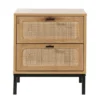 Casâme Tables De Chevet Chevet 2 Tiroirs Aspect Chêne Avec Cannage Rotin - H51cm 1 Casâme Tables De Chevet Chevet 2 Tiroirs Aspect Chêne Avec Cannage Rotin - H51cm -Tables De Chevet Soldes chevet 2 tiroirs aspect chene avec cannage rotin h51cm