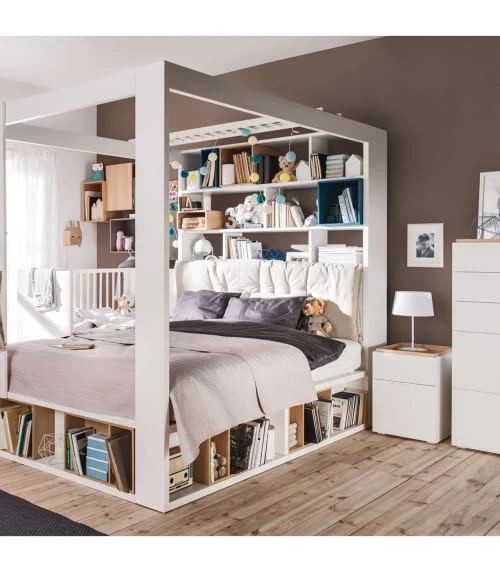 Calicosy Tables De Chevet Good Is Beautiful Chevet 2 Tiroirs Blanc Et Plateau Décor Chêne 4 Calicosy Tables De Chevet Good Is Beautiful Chevet 2 Tiroirs Blanc Et Plateau Décor Chêne – Image 2