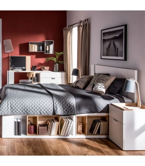 Calicosy Tables De Chevet Good Is Beautiful Chevet 2 Tiroirs Blanc Et Plateau Décor Chêne 5 Calicosy Tables De Chevet Good Is Beautiful Chevet 2 Tiroirs Blanc Et Plateau Décor Chêne – Image 3