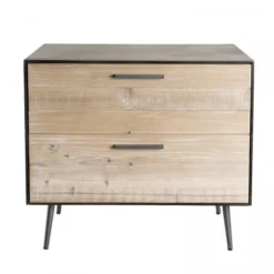 MACABANE Tables De Chevet Chevet 2 Tiroirs Bois Sapin Et Pieds Métal -Tables De Chevet Soldes chevet 2 tiroirs bois sapin et pieds metal 2