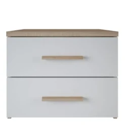 Calicosy Tables De Chevet Good Is Beautiful Chevet 2 Tiroirs Décor Bois Et Blanc L50 Cm