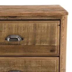 MACABANE Tables De Chevet Chevet 2 Tiroirs En Pin Recyclé -Tables De Chevet Soldes chevet 2 tiroirs en pin recycle 3