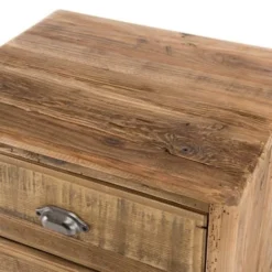 MACABANE Tables De Chevet Chevet 2 Tiroirs En Pin Recyclé -Tables De Chevet Soldes chevet 2 tiroirs en pin recycle 5