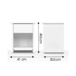 ID Kids Tables De Chevet Chevet Avec Tiroir Effet Bois Blanc -Tables De Chevet Soldes chevet avec tiroir effet bois blanc 2