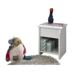 ID Kids Tables De Chevet Chevet Avec Tiroir Effet Bois Blanc