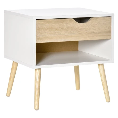 Homcom Tables De Chevet Chevet Design Scandinave Avec Niche Blanc Aspect Chêne Clair 3 Homcom Tables De Chevet Chevet Design Scandinave Avec Niche Blanc Aspect Chêne Clair