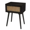 MACABANE Tables De Chevet Chevet En Bois 1 Tiroir Cannage Noir 1 MACABANE Tables De Chevet Chevet En Bois 1 Tiroir Cannage Noir -Tables De Chevet Soldes chevet en bois 1 tiroir cannage noir