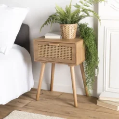 MACABANE Tables De Chevet Chevet En Pin Couleur Naturelle 1 Tiroir Cannage -Tables De Chevet Soldes chevet en pin couleur naturelle 1 tiroir cannage 2