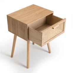 MACABANE Tables De Chevet Chevet En Pin Couleur Naturelle 1 Tiroir Cannage -Tables De Chevet Soldes chevet en pin couleur naturelle 1 tiroir cannage 4