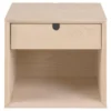 Hellin Tables De Chevet Chevet Suspendu Cube En Finition Bois Avec Une Niche Et Un Tiroir