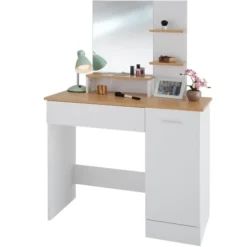 Tectake Tables De Chevet Coiffeuse ZOE Moderne Blanc -Tables De Chevet Soldes coiffeuse zoe moderne blanc 1