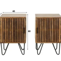 Mathi Design Tables De Chevet Ensemble De Chevets En Bois -Tables De Chevet Soldes ensemble de chevets en bois 3