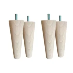 Moondaca Accessoires Literie Jeu De 4 Pieds Coniques Bois Massif H15cm