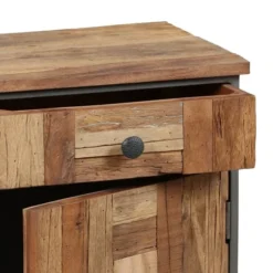 Altobuy Tables De Chevet LEONARD - Table De Chevet En Bois Massif Et Métal Gris -Tables De Chevet Soldes leonard table de chevet en bois massif et metal gris 2