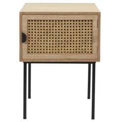 Toilinux Lot De 2 Tables De Chevet En Cannage Et Métal Marron -Tables De Chevet Soldes lot de 2 tables de chevet en cannage et metal marron 3