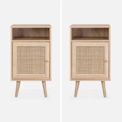 Alice's Garden Lot De 2 Tables De Chevet En Cannage, Naturel 12 Alice's Garden Lot De 2 Tables De Chevet En Cannage, Naturel -Tables De Chevet Soldes lot de 2 tables de chevet en cannage naturel 4