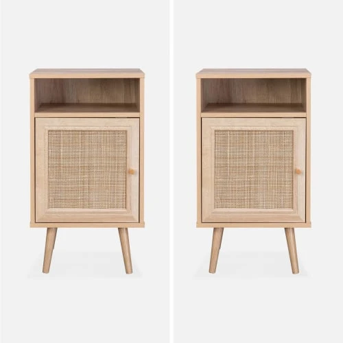 Alice's Garden Lot De 2 Tables De Chevet En Cannage, Naturel 7 Alice's Garden Lot De 2 Tables De Chevet En Cannage, Naturel – Image 5