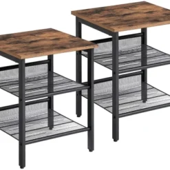 RED DECO Lot De 2 Tables De Chevets Médium MDF Marron H50.8CM