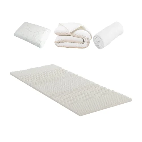 Olympe Surmatelas + Protège Matelas + Couette + Oreiller 90x190 3 Olympe Surmatelas + Protège Matelas + Couette + Oreiller 90x190