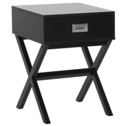 Beliani Tables De Chevet Table Basse Noire Avec Tiroir