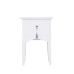 RNT By Really Nice Things Tables De Chevet Table Chevet 1 Tiroir Laqué Pin Massif Blanc.