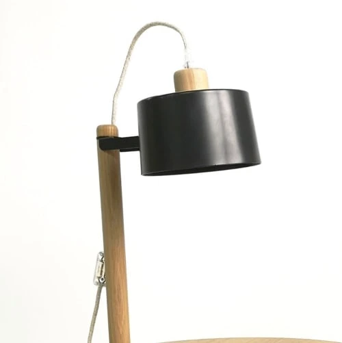 DIZY Design Tables De Chevet Good Is Beautiful Table D'appoint Avec Plateaux Décalés, Lampe En Chêne & Métal Noir 5 DIZY Design Tables De Chevet Good Is Beautiful Table D'appoint Avec Plateaux Décalés, Lampe En Chêne & Métal Noir – Image 3