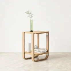 Umbra Tables De Chevet Table D'appoint En Bois Naturel 53x42cm -Tables De Chevet Soldes table d appoint en bois naturel 53x42cm 3