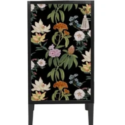 RNT By Really Nice Things Tables De Chevet Table De Chevet En Pin Massif Avec Imprimé Tropical Jungle. 13 RNT By Really Nice Things Tables De Chevet Table De Chevet En Pin Massif Avec Imprimé Tropical Jungle. -Tables De Chevet Soldes table de bois de pin massif et imprime floral sur fond noir jara 6