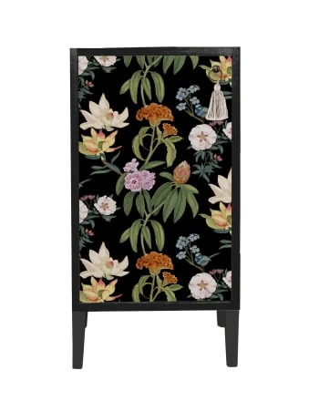RNT By Really Nice Things Tables De Chevet Table De Bois Pin Massif Imprimé Florale Sur Fond Noir Colibri 8 RNT By Really Nice Things Tables De Chevet Table De Bois Pin Massif Imprimé Florale Sur Fond Noir Colibri – Image 6