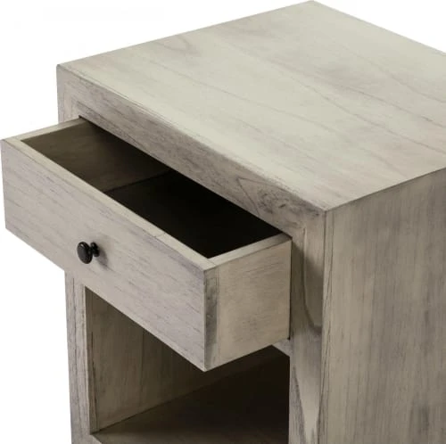 Thai Natura Tables De Chevet Table De Chevet 1 Niche 1 Tiroir En Bois Clair Gris 4 Thai Natura Tables De Chevet Table De Chevet 1 Niche 1 Tiroir En Bois Clair Gris – Image 2