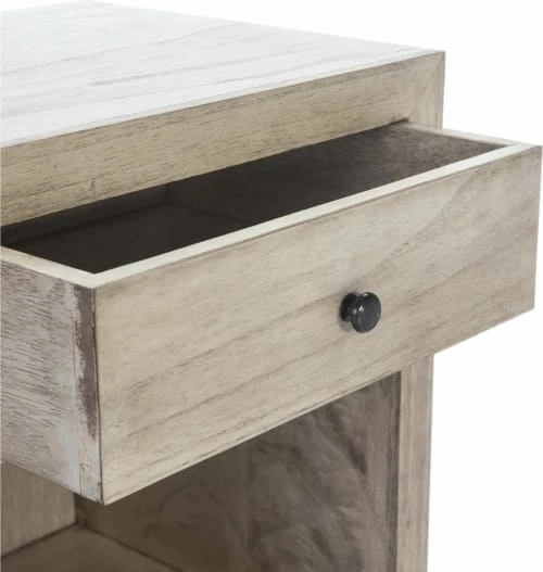Thai Natura Tables De Chevet Table De Chevet 1 Niche 1 Tiroir En Bois Clair Gris 5 Thai Natura Tables De Chevet Table De Chevet 1 Niche 1 Tiroir En Bois Clair Gris – Image 3